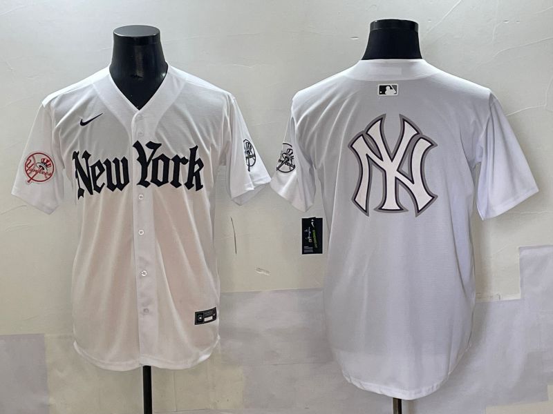 Men 2025 New York Yankees Blank White Five generations Joint Name Nike MLB Jersey style 83